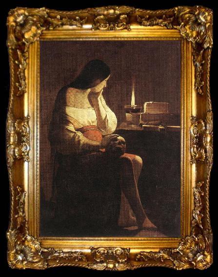 framed  LA TOUR, Georges de Magdalen with the Smoking Flame f, ta009-2